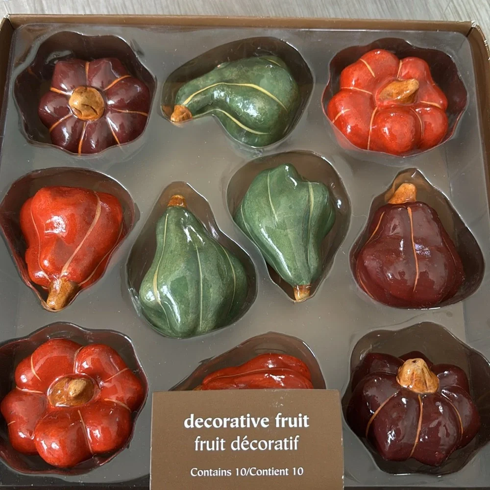 Pier 1 Imports Fall Harvest Decorative Ceramic Fruit 10 pieces